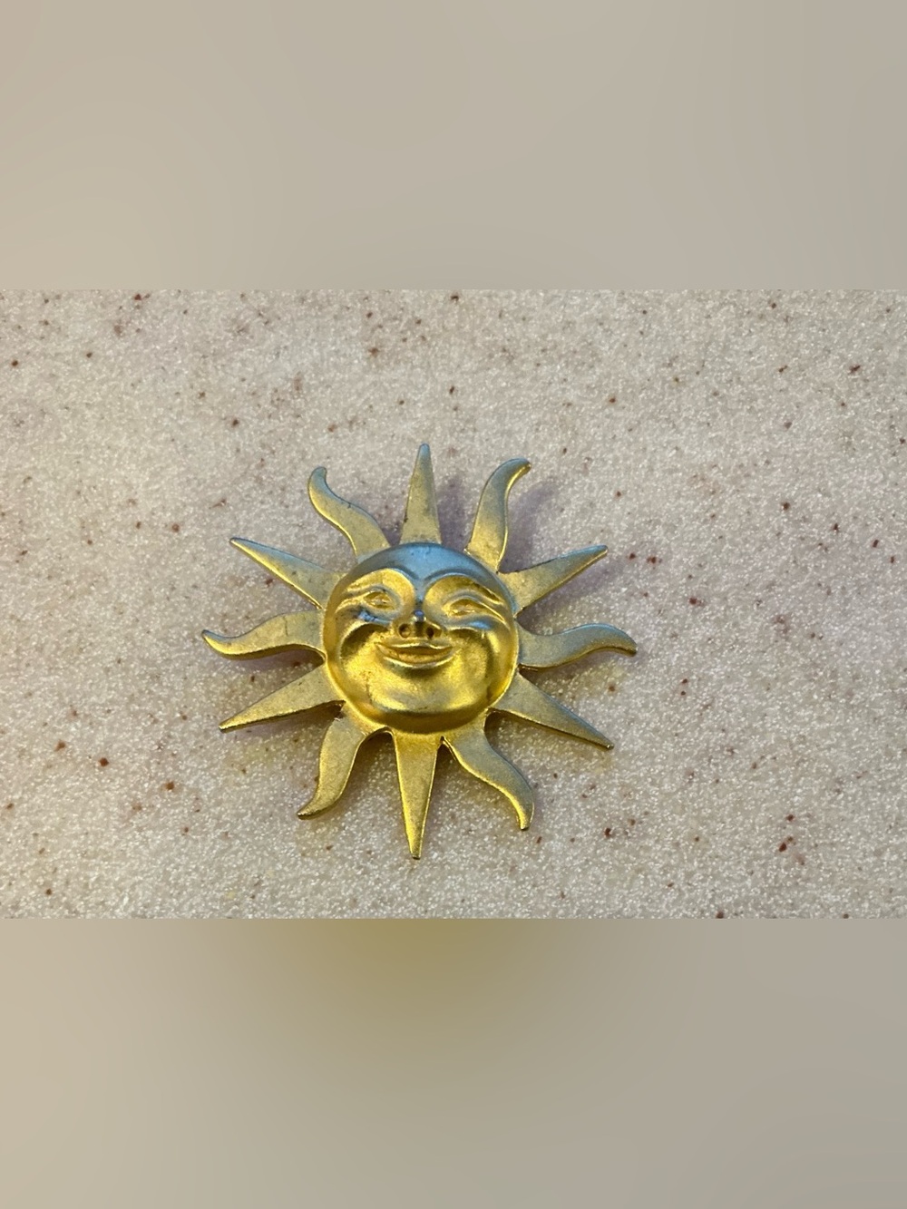 Gold Sunburst Pendant Necklace - Shiny Gold Sun Charm